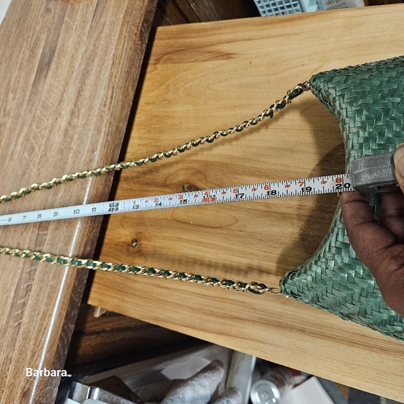 Nelly Green Handwoven Basket Weave Messenger Shoulder Bag - Picture 12 of 15